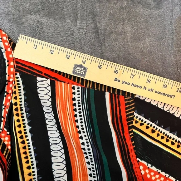 MCEDAR Men's Short Sleeve Button-Up Shirt in Black, Orange & Green XL - Picture 7 of 9